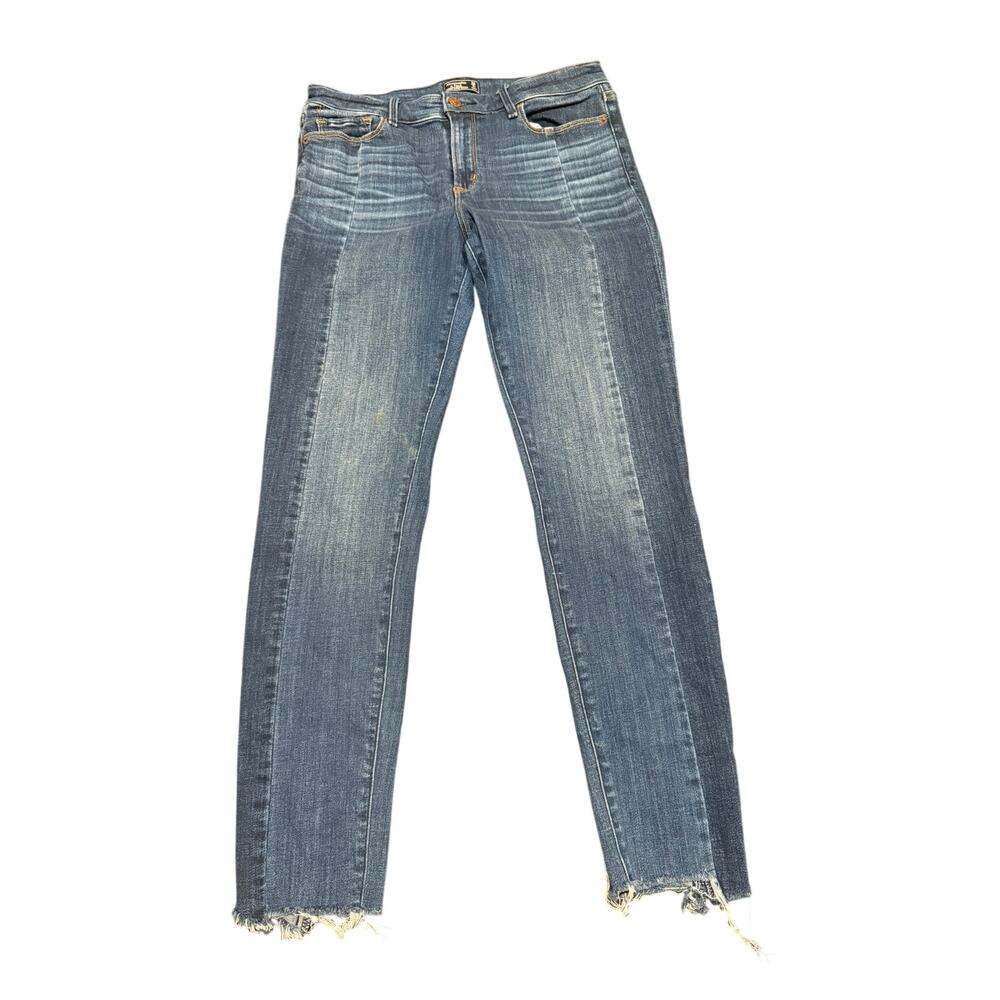 Abercrombie & Fitch Harper Super Skinny Blue Raw Hem Two Tone Jeans Size 28 6R